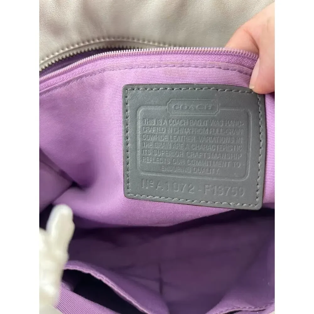 Coach K0960 Medium East West Gallery White Leather Grey Trim Purse - Picture 9 of 9